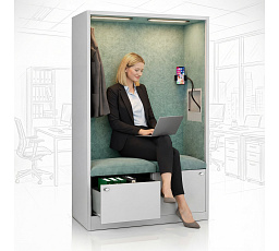 Akustická kabina zvukopohlcující se sedadlem MentalBox SALLY 1850 x 1150 x 400 mm