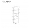 Regál CARINI - CA4, světlý grafit/bílá briliantová/dub nash