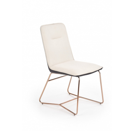 Jídelní židle K390, Krémová/Tmavě šedá/Růžová zlatá Jídelní židle K390, Krémová/Tmavě šedá/Růžová zlatá