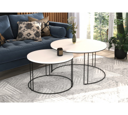 Konferenční stolek 2v1 ETTA Černý+Bílý