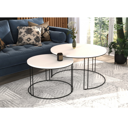 Konferenční stolek 2v1 ETTA Černý+Bílý