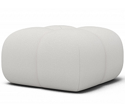 Čalouněný puf Covio, bílý samet Paolli 01 85x52