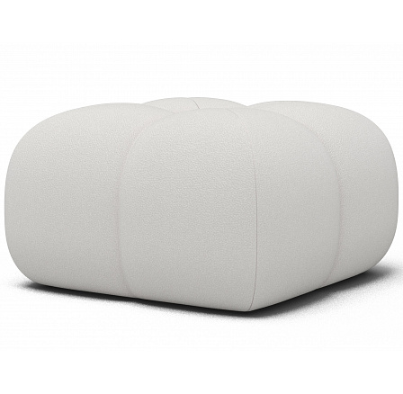 Čalouněný puf Covio, bílý samet Paolli 01 85x52