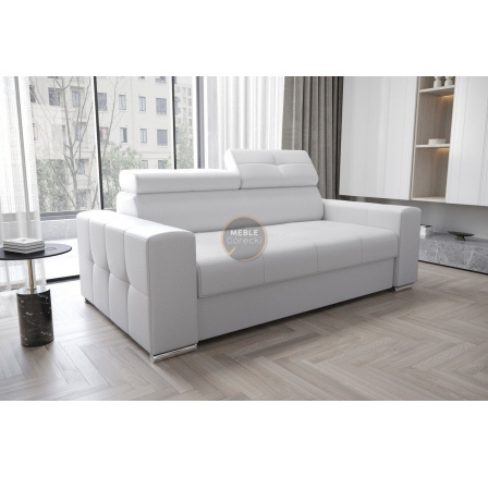 Sofa MARGO II 195 cm - přírodní kůže - bílá kůže