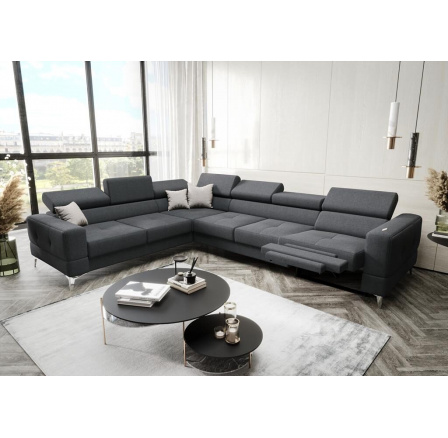 Rohová sedací souprava TOSCANIA MAX , relax 320×250 - grafit , levá