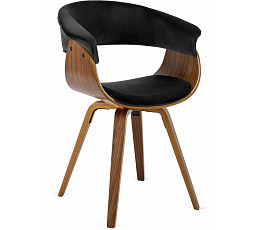 Židle OHIO 2 Sametová Černá Ohýbaná Překližka