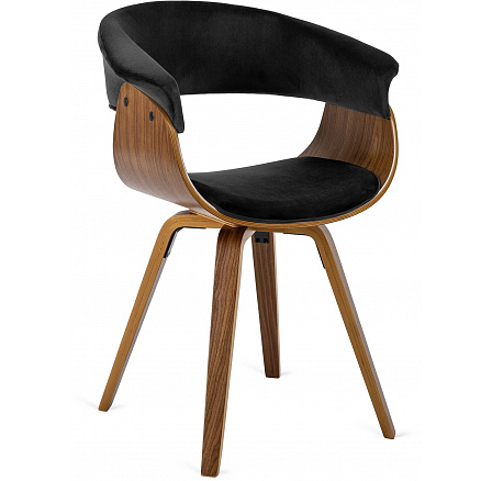 Židle OHIO 2 Sametová Černá Ohýbaná Překližka