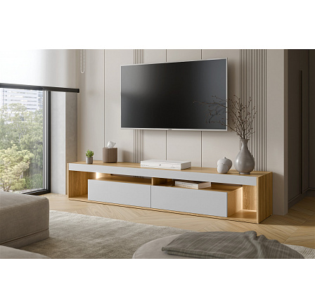 TV komoda FIORE 200, dub tajga / šedá TV komoda FIORE 200, dub tajga / šedá