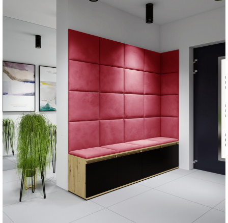 Předsíňová stěna EMI 3, Trinity 09/Artisan+černá Předsíňová stěna EMI 3, Trinity 09/Artisan+černá