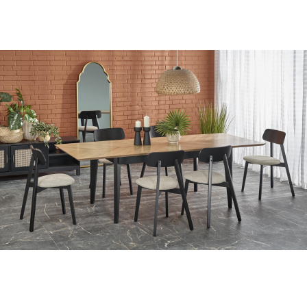 Jídelní stůl EDMONDO, Přírodní dub/Černá