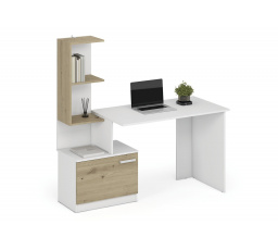 Psací stůl MISO, Bílá/Dub Artisan