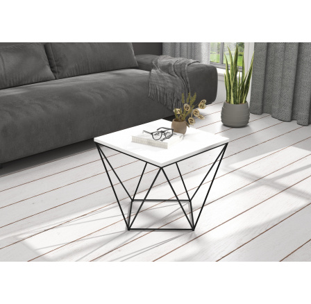 Konferenční stolek DIANA 50x50 Černý+Bílý