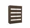 Šatní skříň s posuvnými dveřmi s lacobelem MARTINEZ 150 Choco+White Lacobel