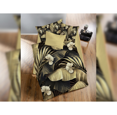 Moderní 3D povlečení 140x200, 70x90 Leaf gold