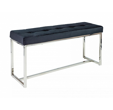 Taburet FESTINA, černý sametový Aksamit 105/stříbrná