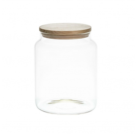 Sklenice na skladování s dřevěným víkem 2,4l