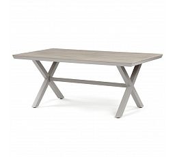 Zahradní stůl 180x100cm, hliník, polywood, béžová, AZT-S1510 OAK