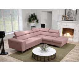 Rohová sedací souprava ORION II s funkcí spaní 225x255 cm - růžová, pravá