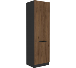 Kuchyňská skříň MONZA - 60 LO-210 2F, Černá mat/Ořech