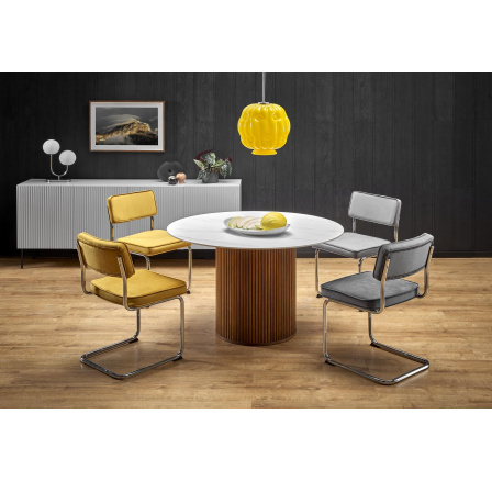 Jídelní stůl BRUNO, efekt bílého mramoru / ořech Jídelní stůl BRUNO, efekt bílého mramoru / ořech