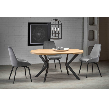 Jídelní stůl PERONI, zlatý dub/černý Jídelní stůl PERONI, zlatý dub/černý