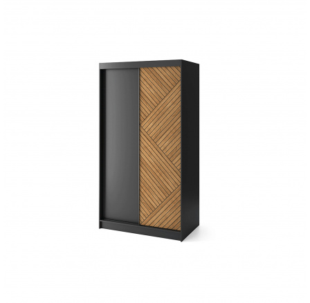 Posuvná skříň MARRPHY II, Dub Karamel/Černá Mat