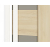 Rohová šatní skříň Drop 0101, Buk Fjord/Bílá/Šedá platina