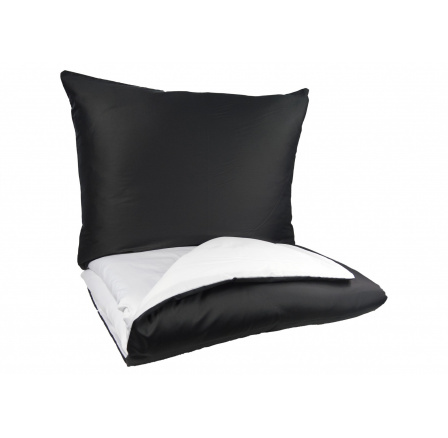 Francouzské povlečení Satén UNI DUO 220x200, 70x90cm černá/bílá