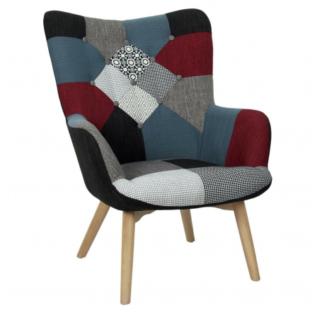 Křeslo Ušák široký patchwork