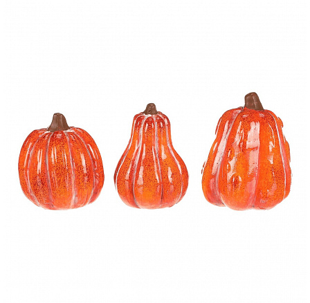 Dýně keramická - mix 3 druhů, oranžová, cena za balení (3 ks)