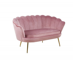 Sofa SF1-FXJG sametová růžová , nohy zlaté