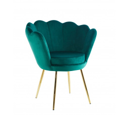 Křeslo velvet zelené /nohy zlaté/ FR1-FX