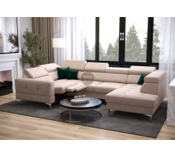 Rohová sedací souprava TOSCANIA MAX I , relax s funkcí spaní 170x350x185 cm - levá, béžová