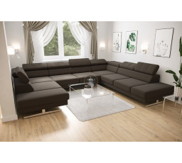 Rohová sedací souprava EMPORIO MAX I 300X350X220 - hnědá , pravá