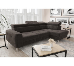 Rohová sedací souprava s funkcí spaní ORION 165x255 - hnědá , pravá