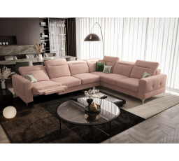 Rohová sedací souprava s funkcí , relax MALIBU MAX 320x250 - pravá, růžová