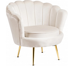 Křeslo ANGEL Krémové Sametové