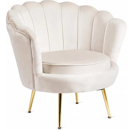 Křeslo ANGEL Krémové Sametové