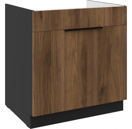 Dolní skřínka MONZA - 80 ZL 1S BB, Černá mat/Ořech Dolní skřínka MONZA - 80 ZL 1S BB, Černá mat/Ořech