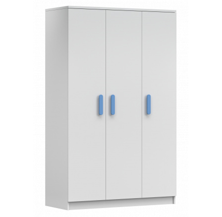 Šatní skříň 3D SMYK I - 19, Bílá Mat/Modrá