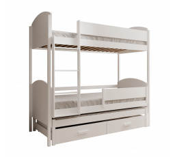 Třílůžková dětská postel Leia 200x90 Bílá+Bílá