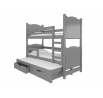 Třílůžková patrová postel s matracemi LETICIA Gray