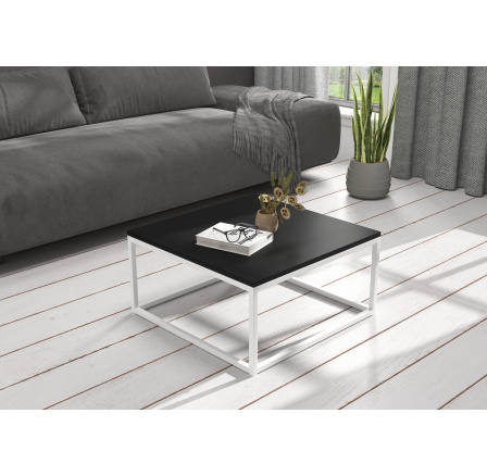 Konferenční stolek BELTEN 65x65 Bílý+Černý