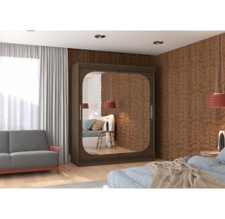 Posuvná skříň se zrcadlem ARIZONA 180 Choco+Choco