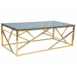 Konferenční stůl ESCADA A, kouřové sklo/zlatá