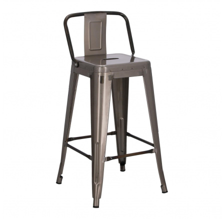 Hoker Paris Back short 66cm metalický insp. Tolix