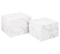 Sada 2 konferenčních stolků Dice bílý mramor