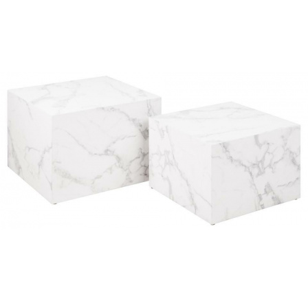 Sada 2 konferenčních stolků Dice bílý mramor