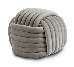Pletený Puf MAGMA Šedý Sametový