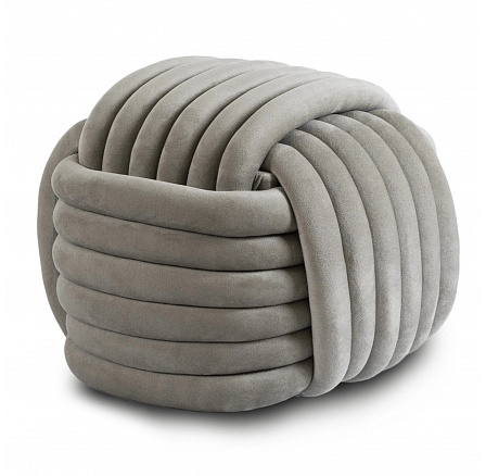 Pletený Puf MAGMA Šedý Sametový